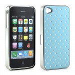 Wholesale iPhone 4 4S  Star Diamond Chrome Case (Sky Blue)